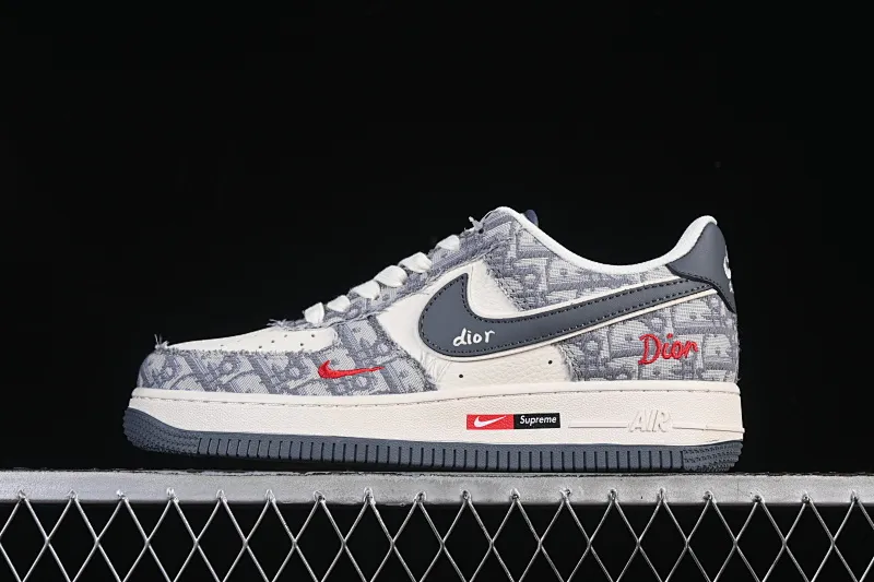 All categories Nk Air Force 1 Air Force series Nk Air Force 1 Low Air Force low top Nike Air Force 1'07 Low Dior joint pattern beige gray red Air Force 1 low top casual sneakers MZ9588-807